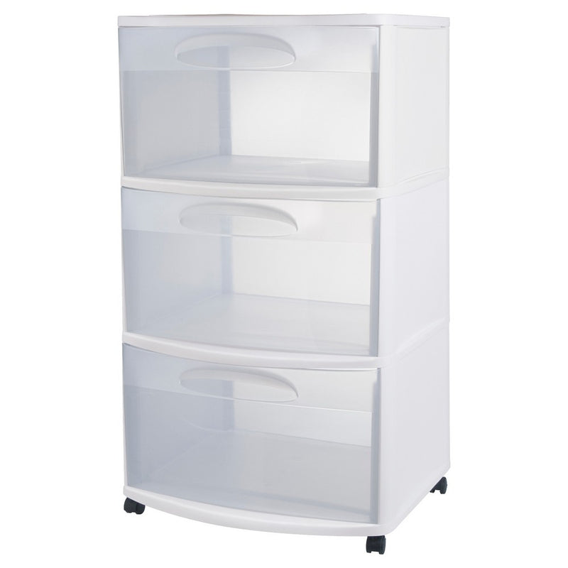 Sterilite Three Drawer Wide Cart with Clear Drawers (LOCAL PICKUP ONLY)