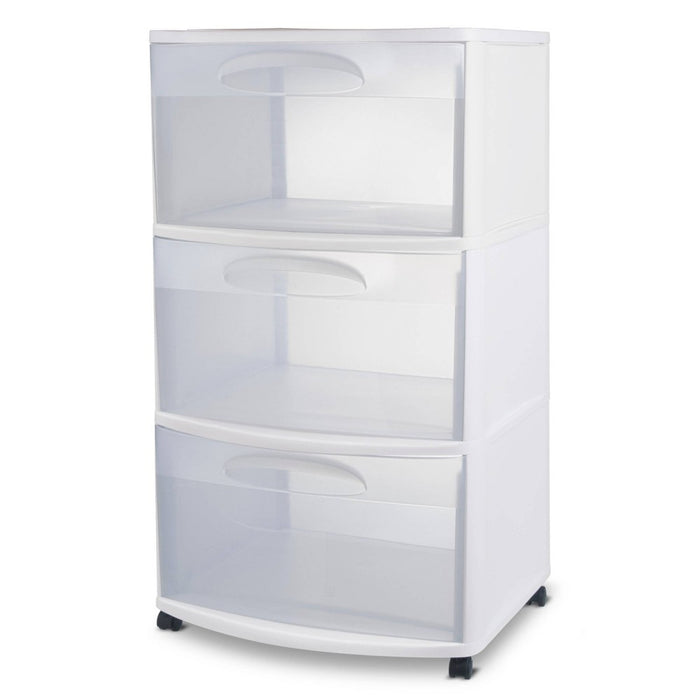 Sterilite Three Drawer Wide Cart with Clear Drawers (LOCAL PICKUP ONLY)