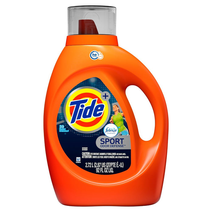 Tide Plus Febreze Sport Active Fresh High Efficiency Liquid Laundry Detergent - 92 fl oz