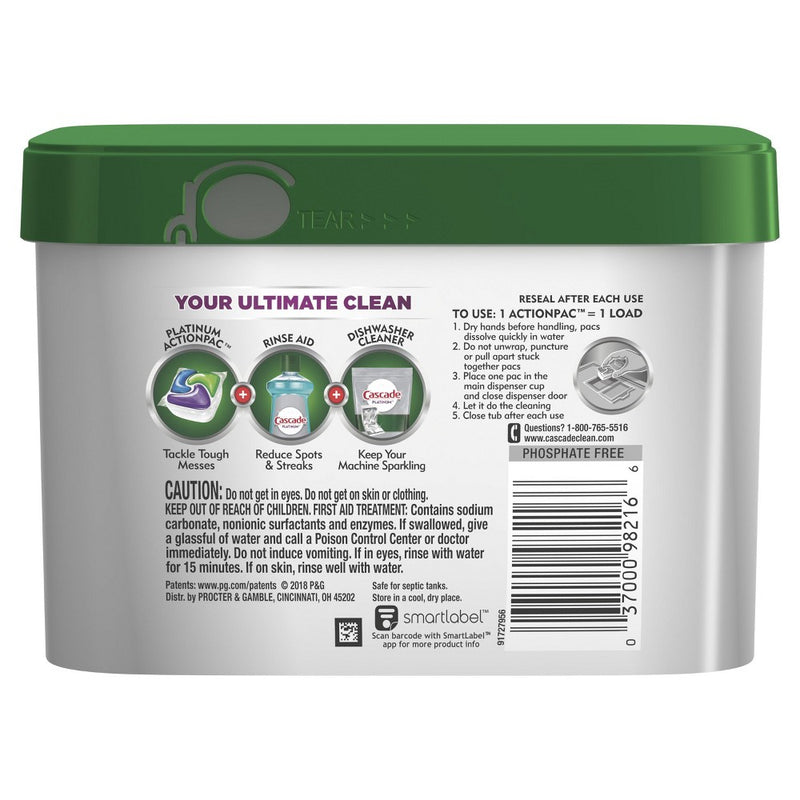 Cascade Platinum ActionPacs Dishwasher Detergent - Fresh Scent