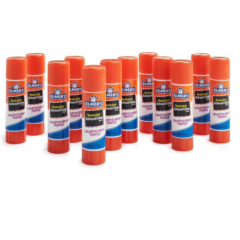 Elmer's 12ct Washable Glue Sticks Disappearing Purple