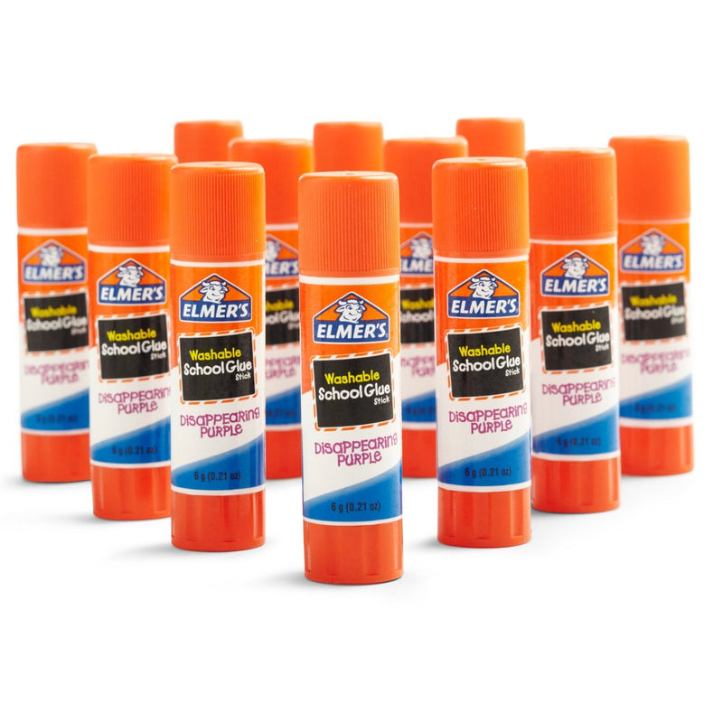 Elmer's 12ct Washable Glue Sticks Disappearing Purple