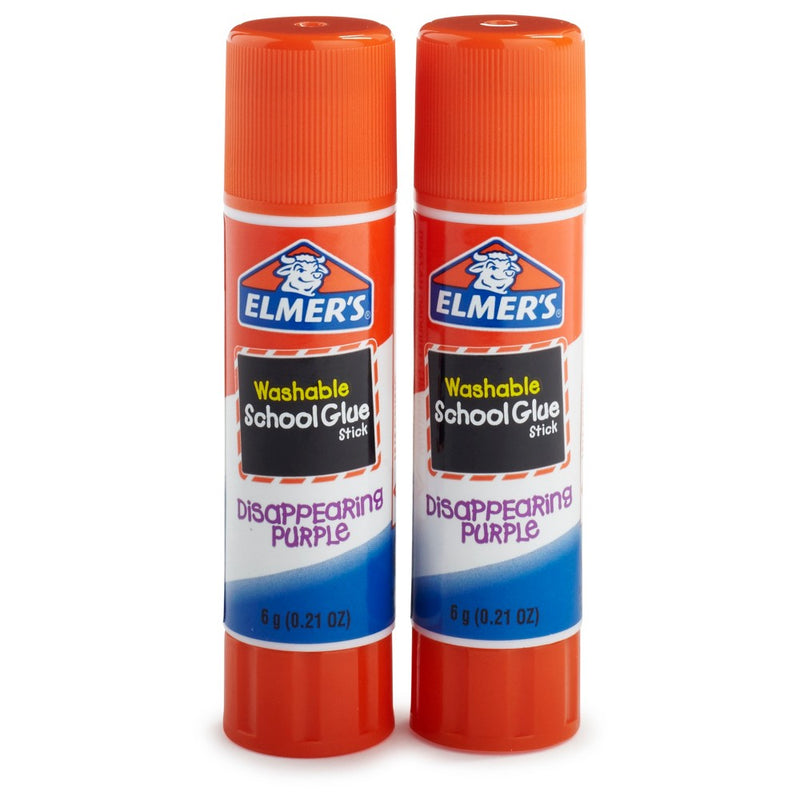 Elmer's 2ct Washable Glue Sticks Disappearing Purple