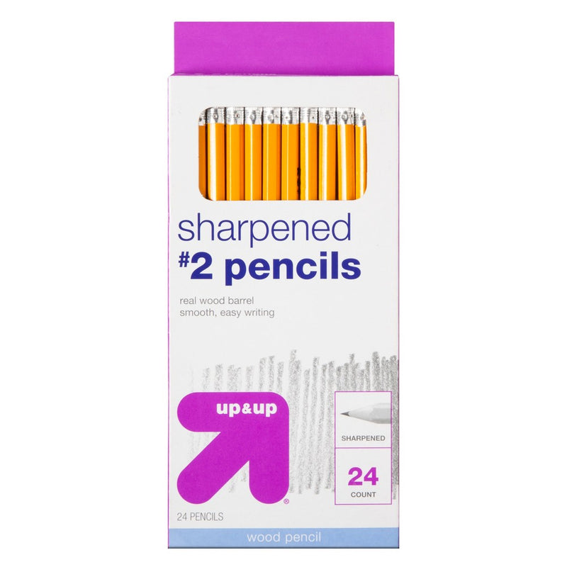 Sharpened #2 Wood Pencils 24ct - Up&Up&