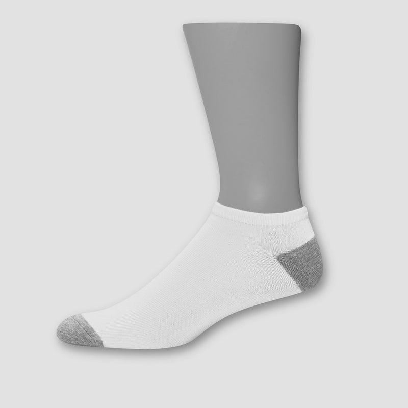 Hanes Men's No Show Super Value Socks 20pk - White/Gray 6-12