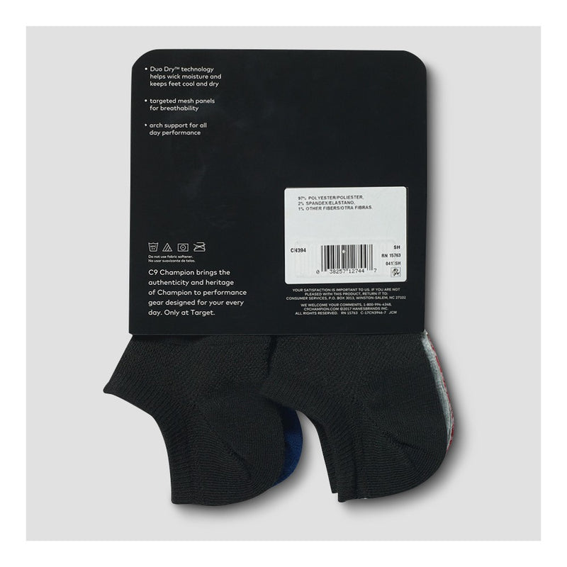 Boys' 6pk No Show Athletic Socks - C9 Champion L