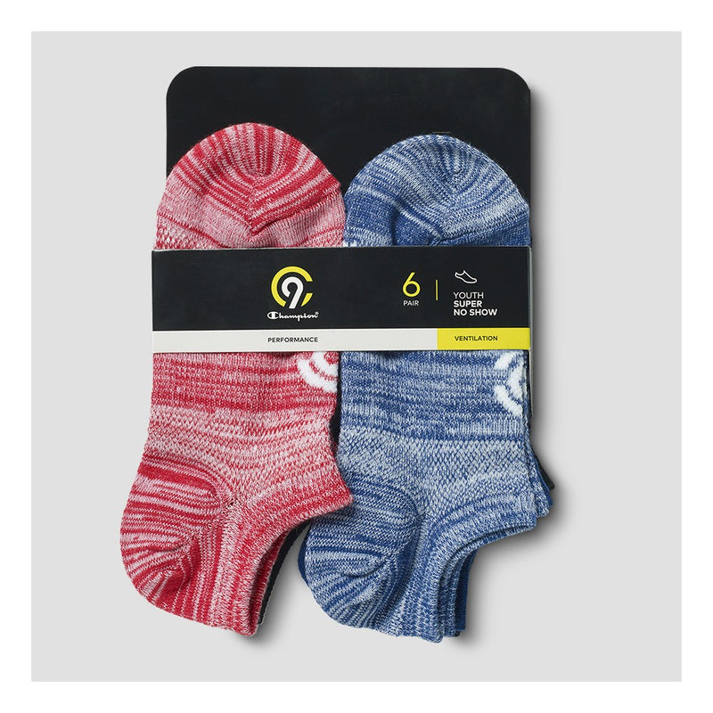 Boys' 6pk No Show Athletic Socks - C9 Champion L