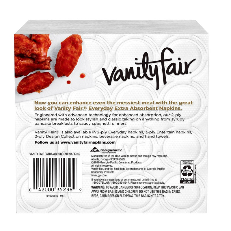 Vanity Fair Extra Absorbent Everyday Casual Napkins - 80ct
