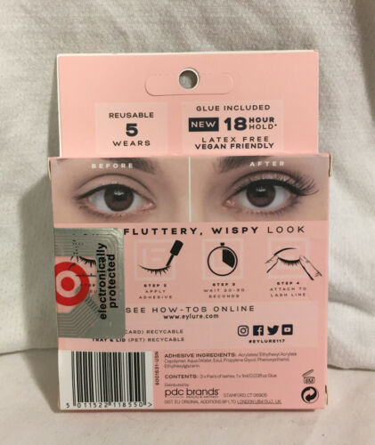 Eylure Texture False Lash, Style No. 117, Reusable, Adhesive Included, 3 Pair5011522118550