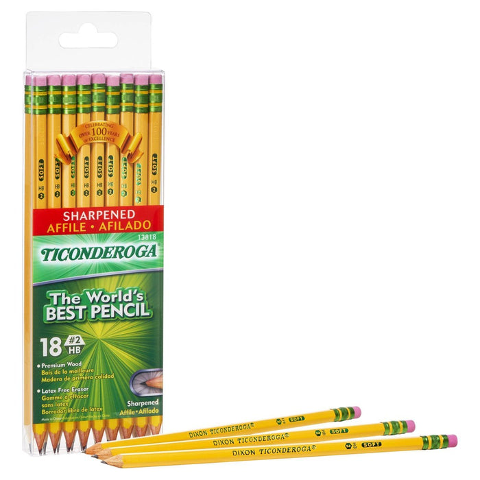 Ticonderoga #2 Pre-Sharpened Pencil, 18ct