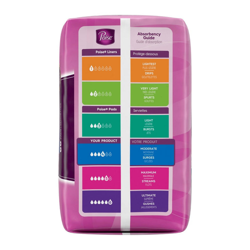 Poise Incontinence Pads - Moderate Absorbency - Regular - 66ct