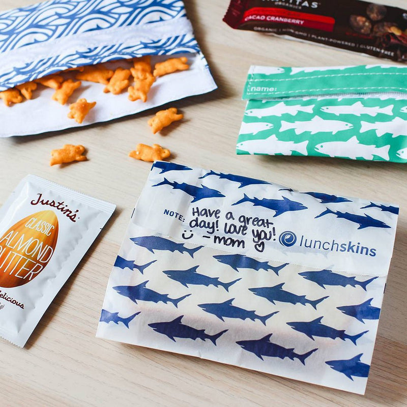 Lunchskins Recyclable & Sealable Paper Sandwich Bags - Shark - 50ct