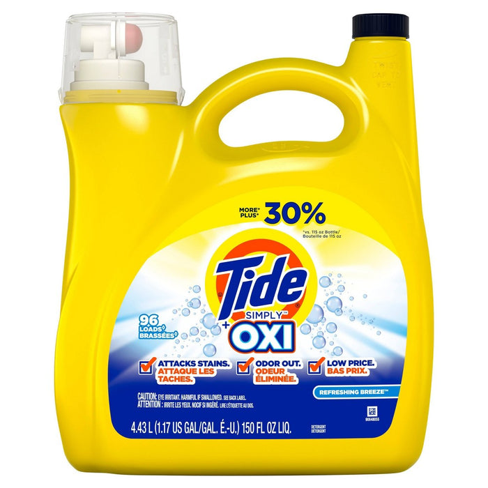 Tide Simply + Oxi Refreshing Breeze Liquid Laundry Detergent - 150 fl oz