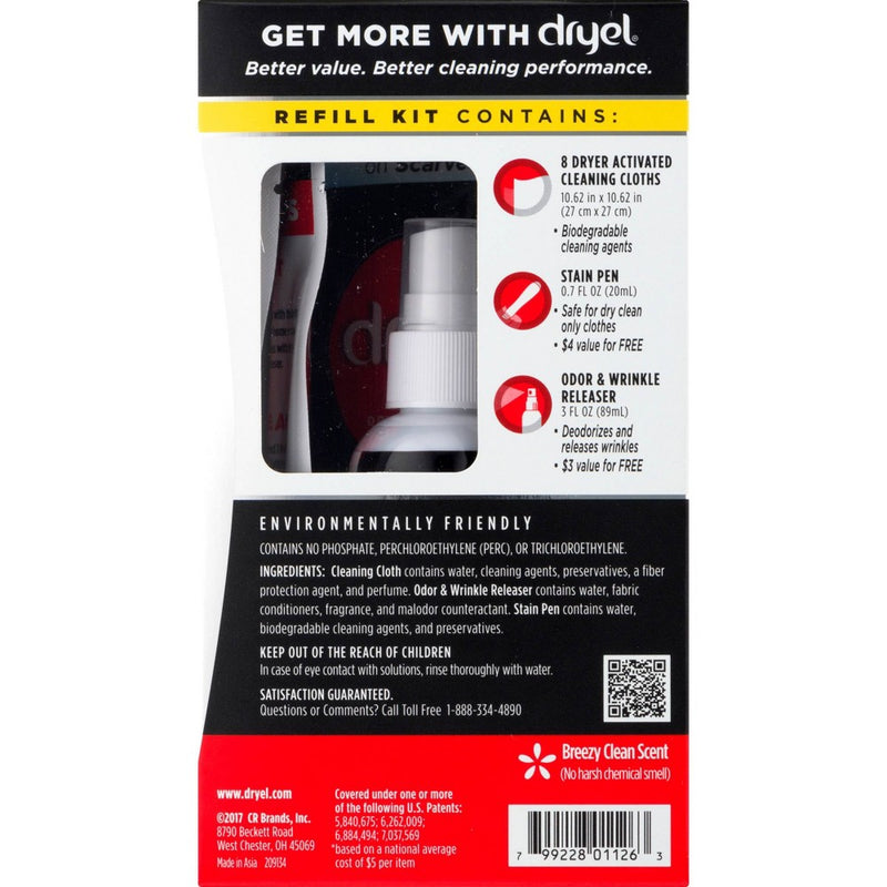 Dryel At-Home Dry Cleaner Refill 8 Load *BRAND NEW & SEALED*