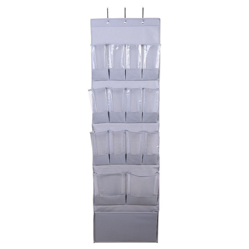15 Pocket Over the Door Hanging Shoe Organizer Gray - Room Essentials&