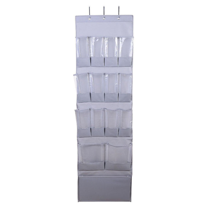 15 Pocket Over the Door Hanging Shoe Organizer Gray - Room Essentials&