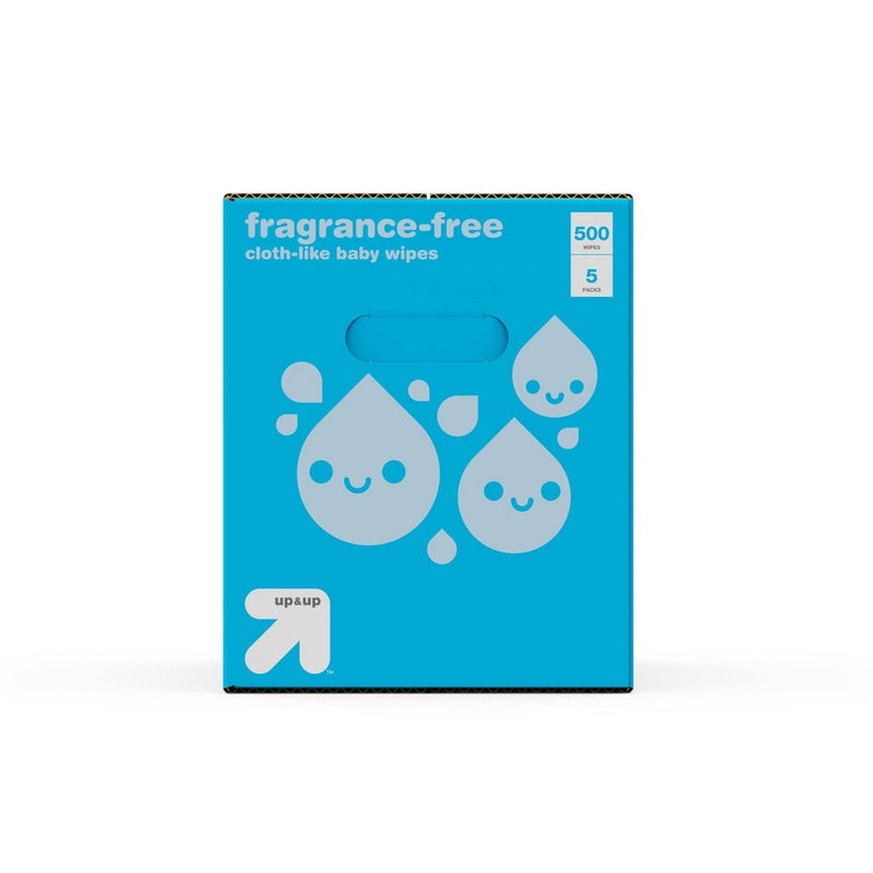 Fragrance Free Cloth-like Baby Wipes - 5pk/500ct Total - Up&Up&