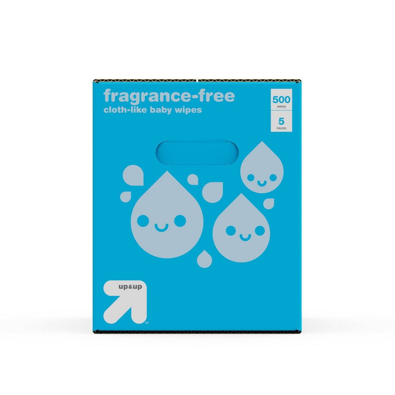 Fragrance Free Cloth-like Baby Wipes - 5pk/500ct Total - Up&Up&