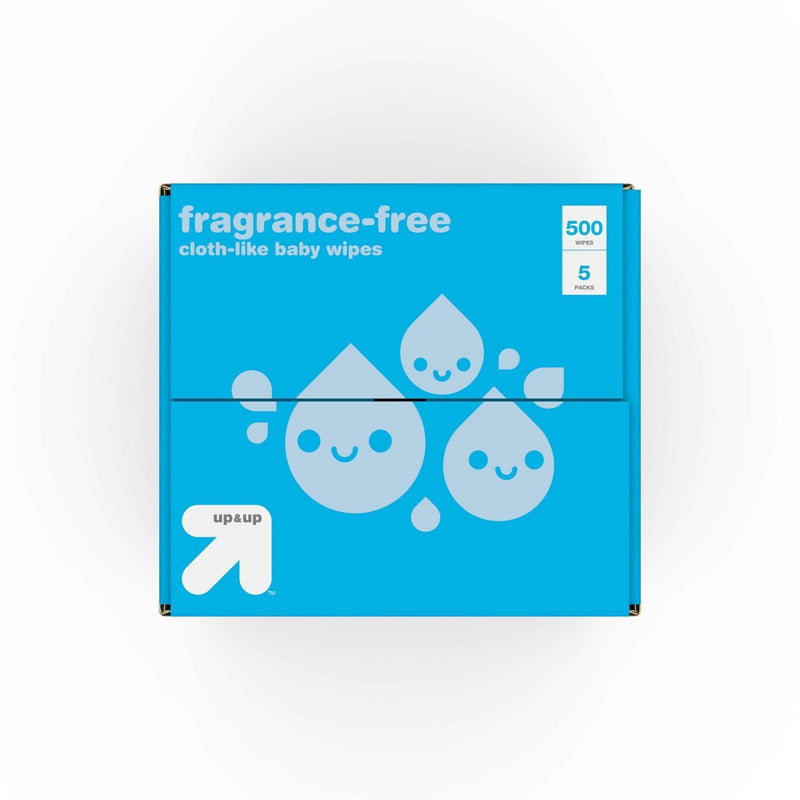 Fragrance Free Cloth-like Baby Wipes - 5pk/500ct Total - Up&Up&