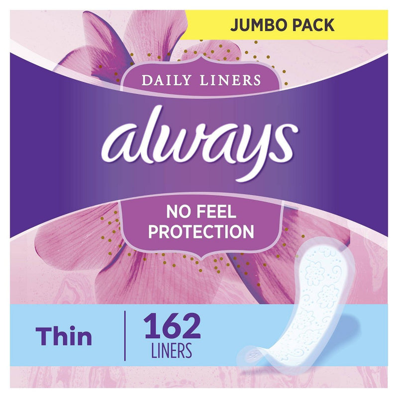 Always Thin Daily Liners Regular - Unscented - Wrapped - 162ct