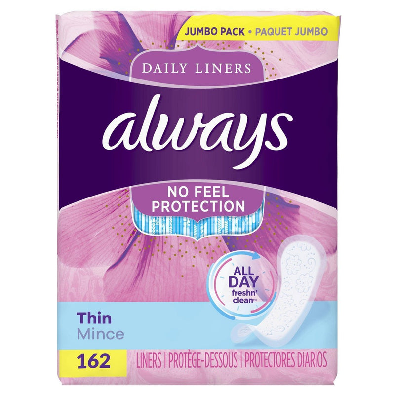 Always Thin Daily Liners Regular - Unscented - Wrapped - 162ct
