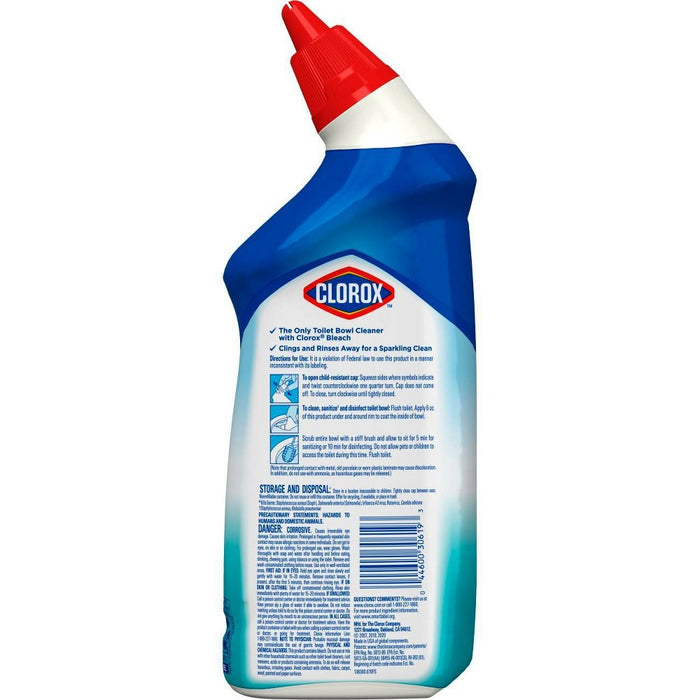 Clorox Toilet Bowl Cleaner Clinging Bleach Gel - Cool Wave - 24oz
