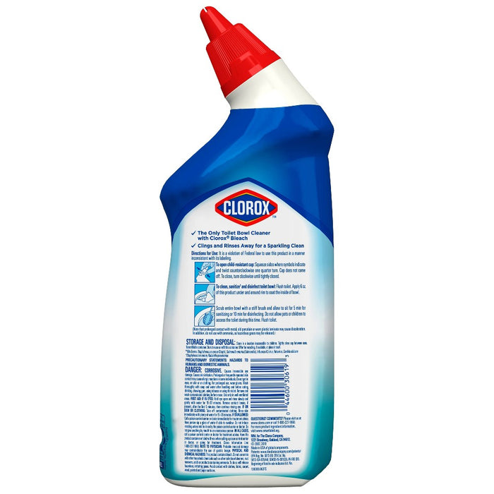 Clorox Toilet Bowl Cleaner Clinging Bleach Gel - Cool Wave - 24oz