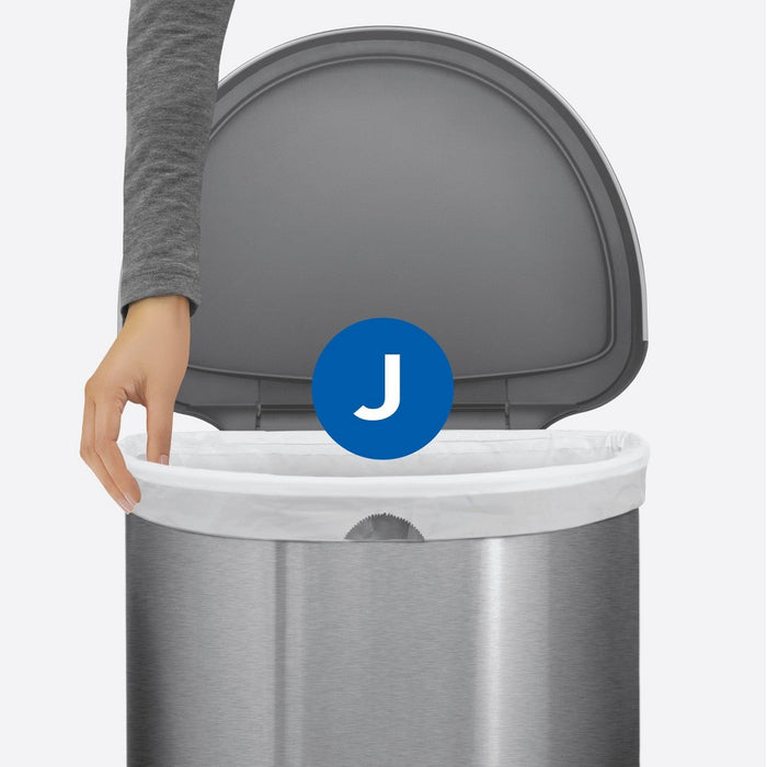 simplehuman 45L Semi-Round Step Trash Can Silver (LOCAL PICKUP ONLY)