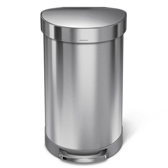 simplehuman 45L Semi-Round Step Trash Can Silver (LOCAL PICKUP ONLY)