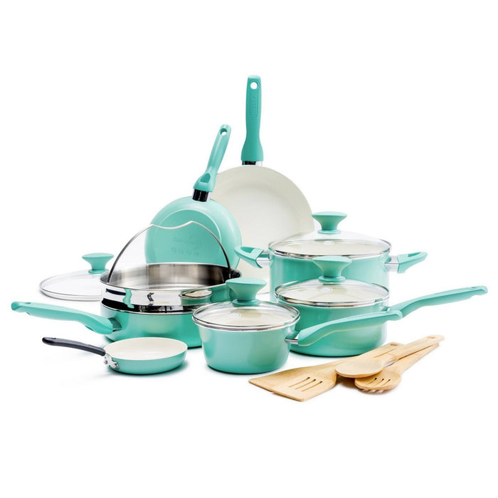 GreenPan Rio 16pc Cookware Set Turquoise (LOCAL PICKUP ONLY)