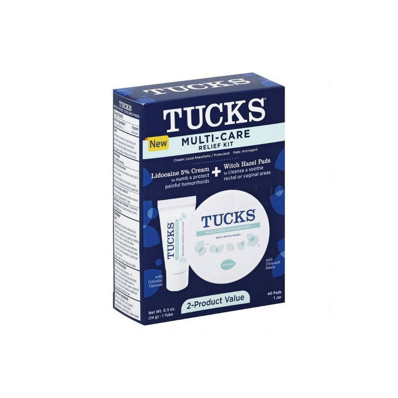 Tucks Multi-Care Relief Kit Witch Hazel Pads - 40ct & Lidocaine Cream - 0.5oz