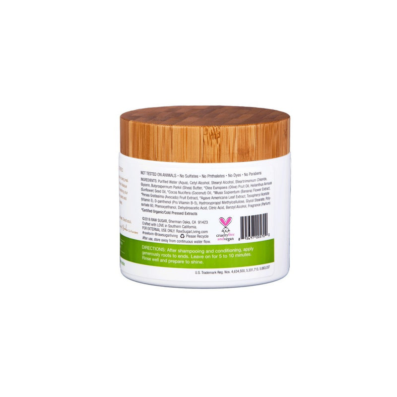 Raw Sugar Healing Power Avocado+Banana Oil+Coconut Milk+Agave Hair Masque - 12oz