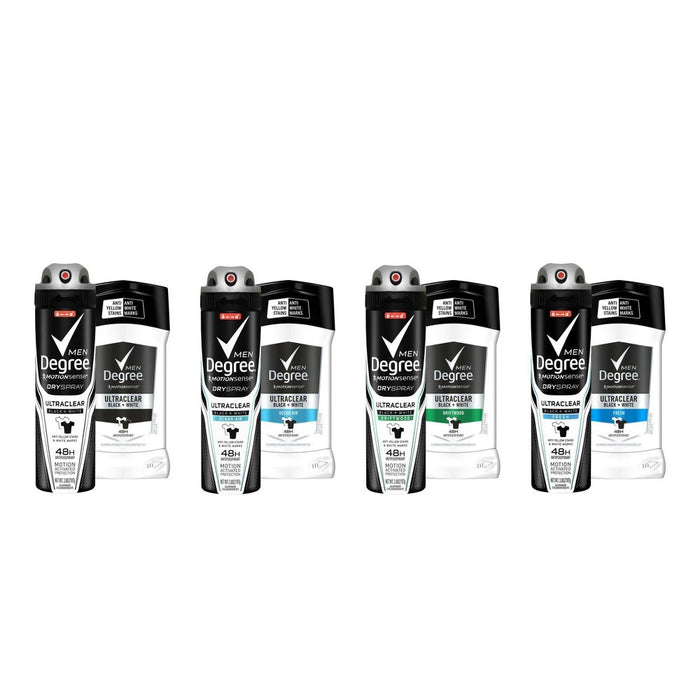 Degree Men Ultra Clear Black + White Fresh 48-Hour Antiperspirant & Deodorant Dry Spray - 3.8oz