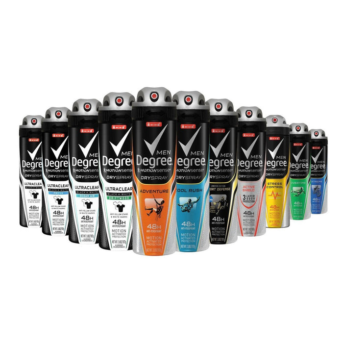 Degree Men Ultra Clear Black + White Fresh 48-Hour Antiperspirant & Deodorant Dry Spray - 3.8oz