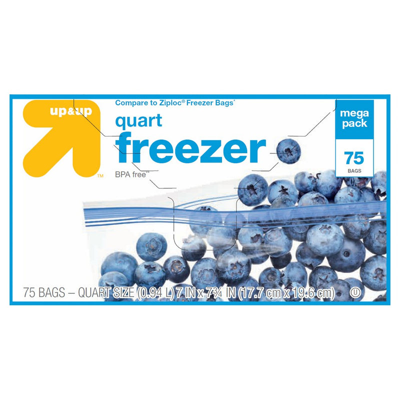 Quart Freezer Bags - 75ct - Up&Up&