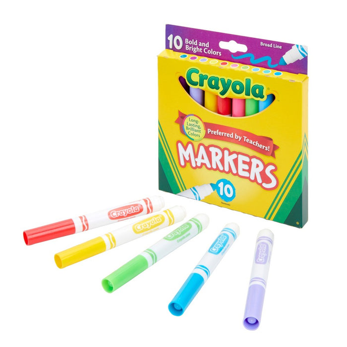 Crayola 10ct Broadline Markers - Bold and Bright