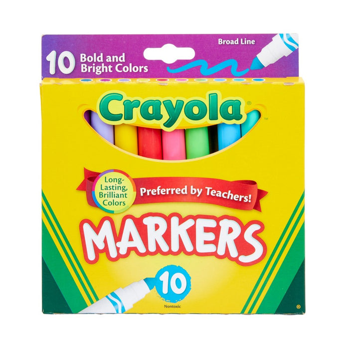 Crayola 10ct Broadline Markers - Bold and Bright