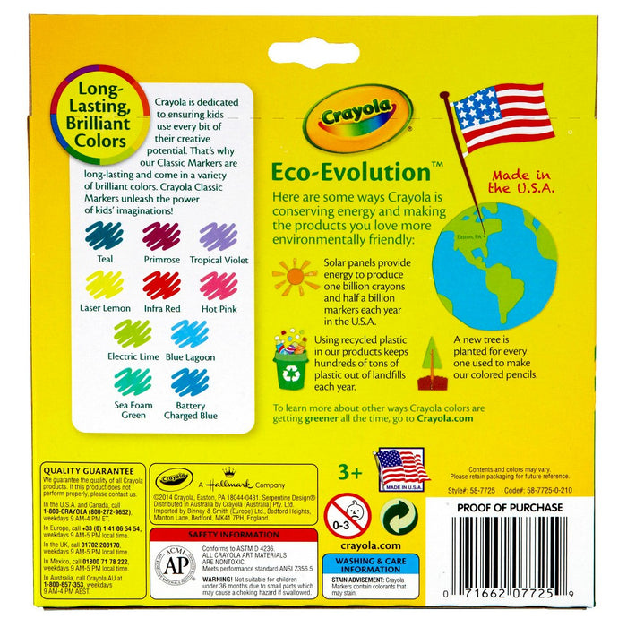 Crayola 10ct Broadline Markers - Bold and Bright