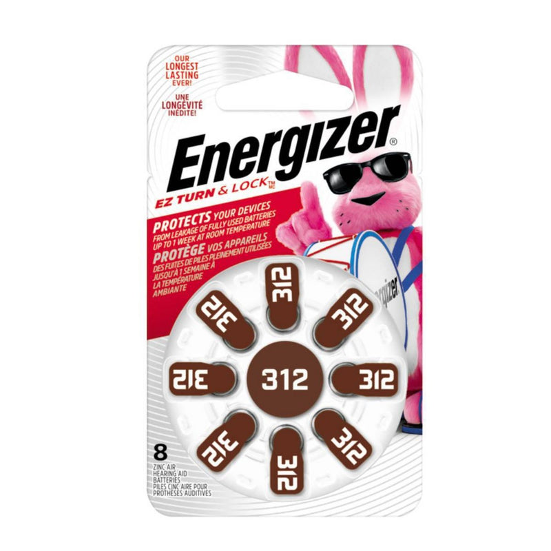 Energizer 8pk 312 Hearing Aid Batteries Brown