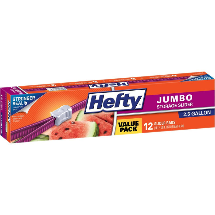 Hefty Jumbo 2.5 Gallon Slider Storage Bag - 12ct
