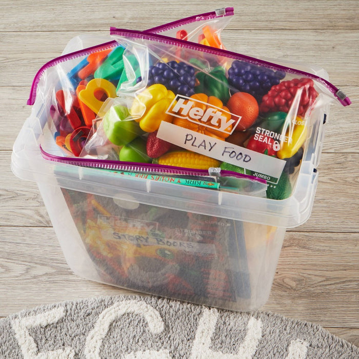 Hefty Jumbo 2.5 Gallon Slider Storage Bag - 12ct