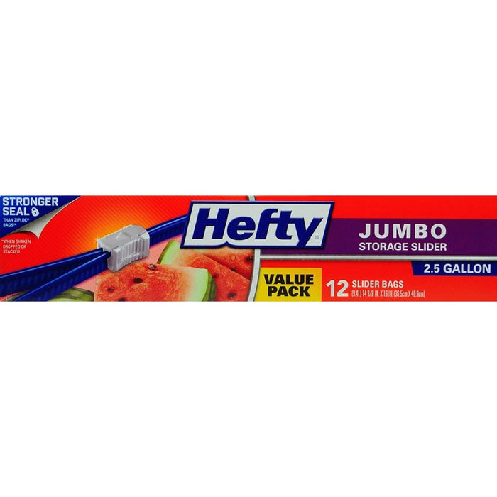 Hefty Jumbo 2.5 Gallon Slider Storage Bag - 12ct
