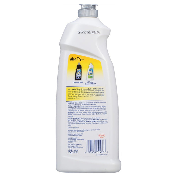 Soft Scrub Total All Purpose Bath and Kitchen Cleanser Lemon Scent 36 oz