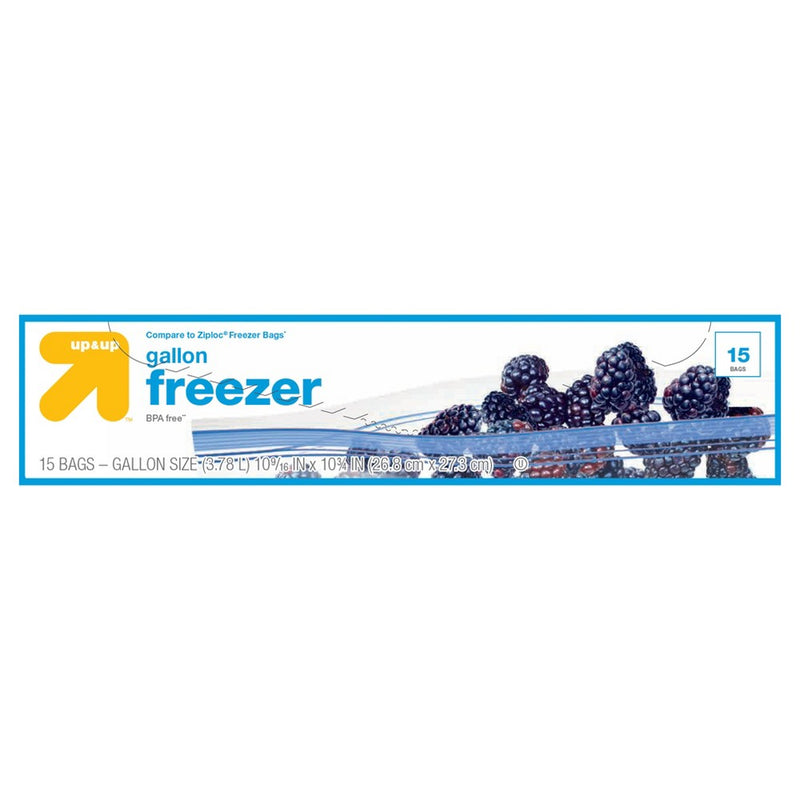 Double Zipper Gallon Freezer Bags - 15ct - Up&Up&