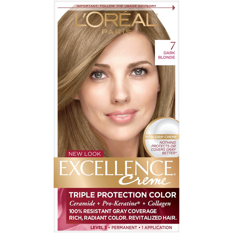 L'Oreal Paris Excellence Triple Protection Permanent Hair Color - 6.3 fl oz - 7 Dark Blonde - 1 Kit