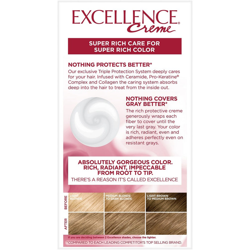 L'Oreal Paris Excellence Triple Protection Permanent Hair Color - 6.3 fl oz - 7 Dark Blonde - 1 Kit