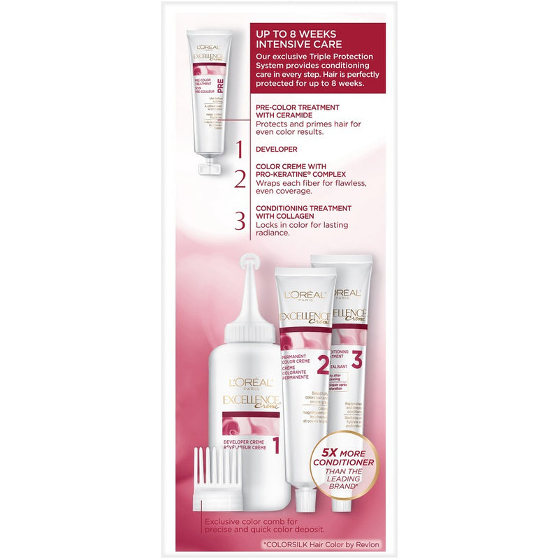 L'Oreal Paris Excellence Triple Protection Permanent Hair Color - 6.3 fl oz - 7 Dark Blonde - 1 Kit