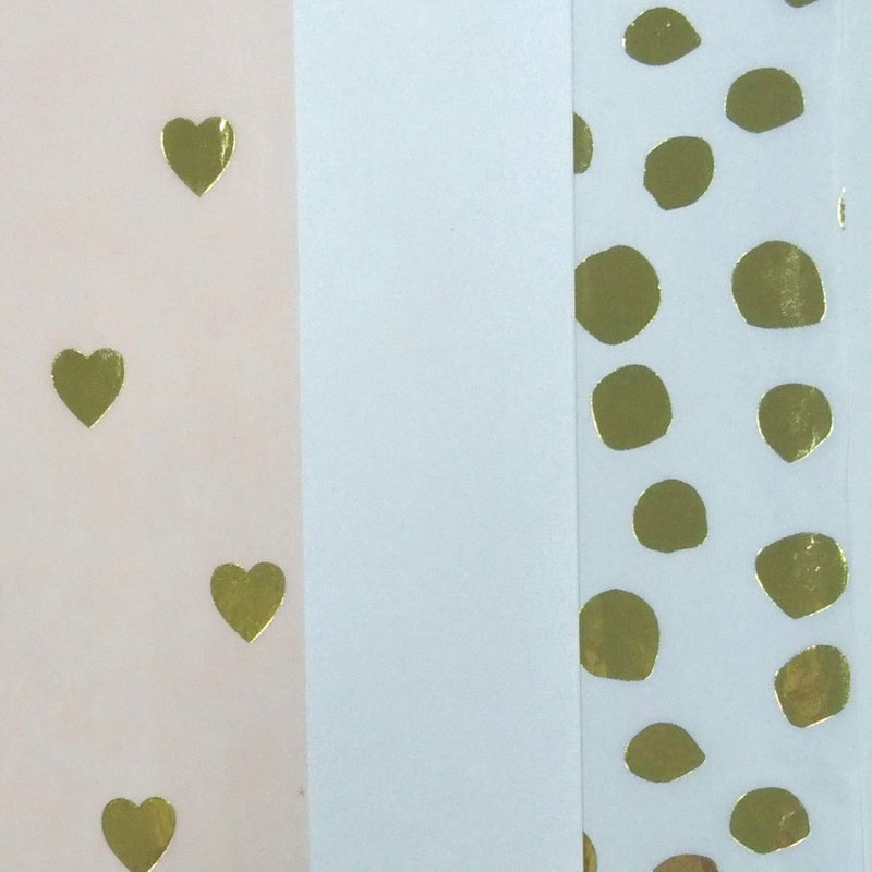 Metallic Hearts Banded Tissue Paper - Spritz