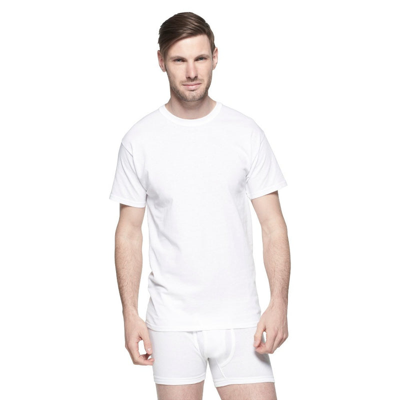Hanes Men's 6Pk Crew Neck T-Shirts With Fresh IQ - M White