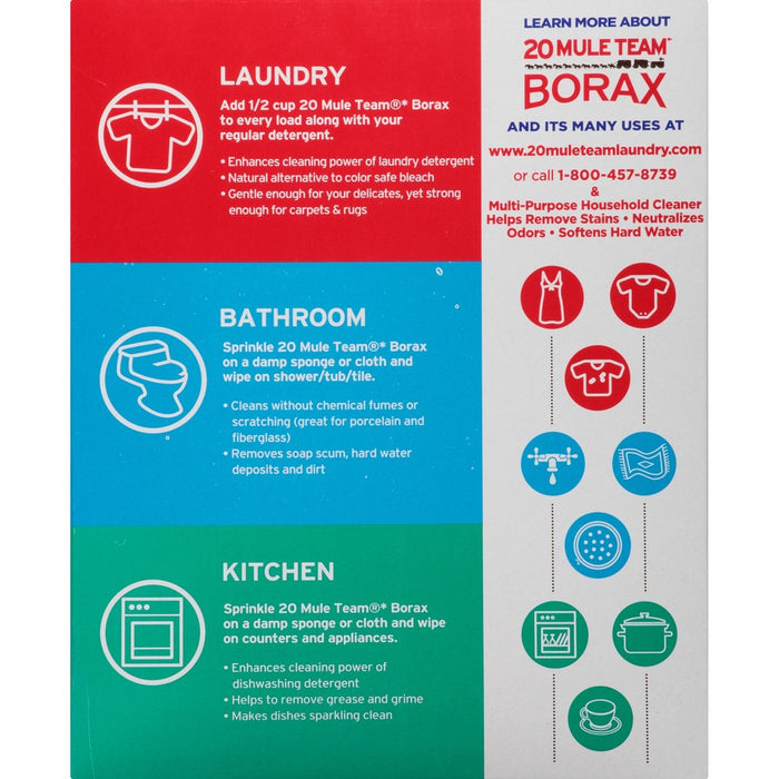 Mule Team Borax All Natural Detergent Booster & Multi-Purpose Household Cleaner 65 oz